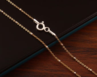 Collana a catena in argento sterling 925 per donna, catena a maglie cubiche, catena italiana da 16", 18", 20", 24", 30" pollici per regali