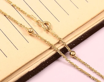 Collana a catena con stazione italiana, delicata sfera in argento sterling 925, regalo per donna/uomo