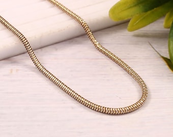 Collana a catena a serpente in argento sterling 925, collana a catena italiana placcata in oro per ciondolo, 2 mm 16, 18, 20, 24, 30 pollici, regalo per lei, regalo per uomo