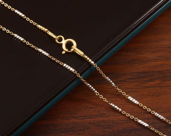 Collana a catena italiana in argento sterling placcato oro: 16-20 pollici