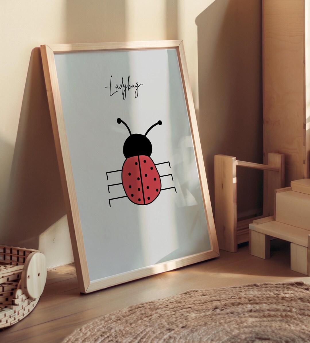 Ladybug Nursery Print: Handpainted by Kids for Kids Room Wall Art ...