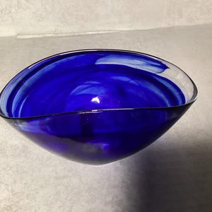 Vintage Cobalt Blue Glass Bowl