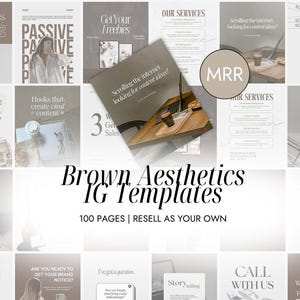MRR Instagram Templates Aesthetic | Master Resell Rights | Canva Templates MRR PLR | Neutral Social Media Manager |  Templates Resell Bundle