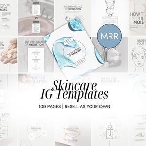 MRR Skincare Instagram Templates | Single Post Carousel | Social Media Templates |  MRR/PLR Canva Template Bundle | Master Resell Rights