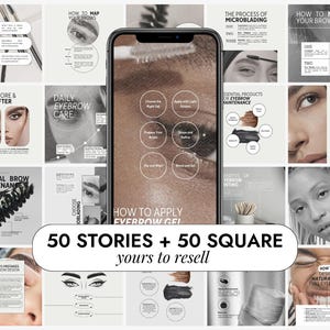 Brow Tinting MRR Instagram Templates | Microblading Canva Templates ...