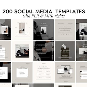 200 Social Media Templates | Instagram Faceless  Marketing | Faceless Marketing Master Resell Rights | Digital PLR MRR | Instagram Templates