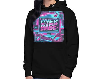 Cyber Glitch Unisex Hoodie – Weirdcore Rave Fashion