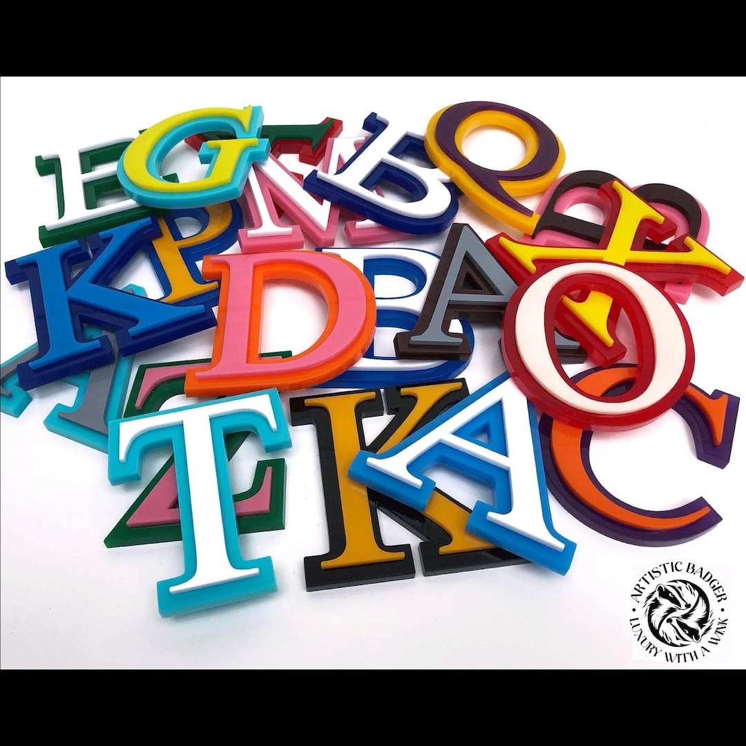 Double Layer English Laser Cut Letters and Numbers | Custom Double ...