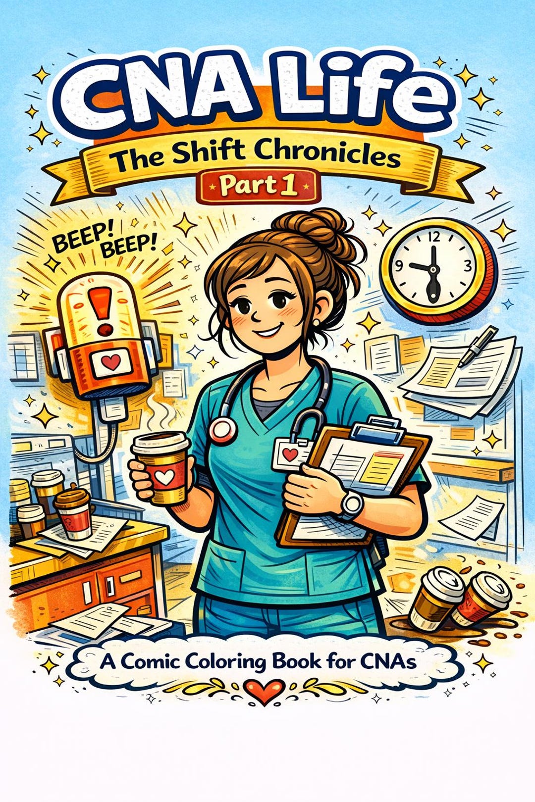 CNA Coloring Book | Comic Pages, Stress Relief (digital Download ...
