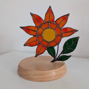 Sunflower Stained Glass Suncatcher - Home Decor Garden Lover Gift  Bright Flower Window Art