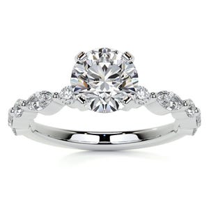1.5 CT Lab Grown Diamond Wedding Ring: Twisted Infinity Band, Gold, Side Stones