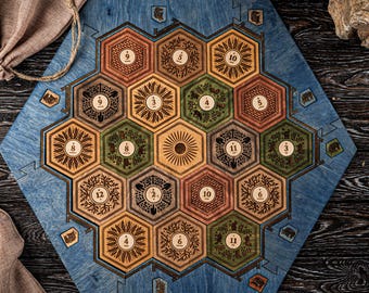 Tablero de Colonos de Madera, Clásico para 2-4 jugadores, Juego de Mesa de Madera, Regalo para Amantes de los Juegos, Juego de Mesa Familiar