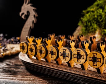 Juego de mesa Daldos, Juego de mesa de barco vikingo, Juego nórdico tradicional, Juego de mesa vikingo, Juego histórico, Juego de mesa antiguo