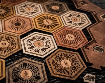 Tablero de Colonos de Madera, Clásico para 2-4 jugadores, Juego de Mesa de Madera, Regalo para Amantes de los Juegos, Juego de Mesa Familiar