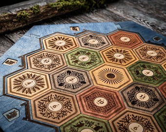 Tablero de Colonos de Madera, Clásico para 2-4 jugadores, Juego de Mesa de Madera, Regalo para Amantes de los Juegos, Juego de Mesa Familiar