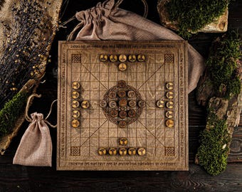 Viking Chess, Hnefatafl tabletop game, Viking strategy game, Norse board game, Tafl board game, Viking gift, Board game lover, Historic gift