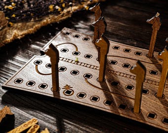 Hounds and Jackals Board Game, Historic board game, Egyptian strategy game, 2 players board game, Collectible board game, Handcrafted game