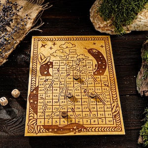 Snakes and Ladders Board Game, Chutes and Ladders, Ancient Indian Board Game, Kids Racing Game, Children Dice Game, 2 Players Game
