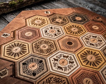 Tablero de Colonos de Madera, Clásico para 2-4 jugadores, Juego de Mesa de Madera, Regalo para Amantes de los Juegos, Juego de Mesa Familiar