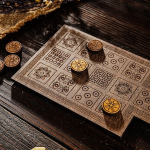 The Royal Game of Ur, Game of twenty squares, Ancient board game, Strategy board game,  Custom board game, Board game art, Racing game
