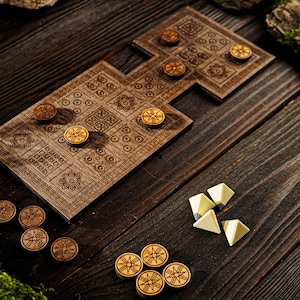 The Royal Game of Ur, Game of twenty squares, Ancient board game, Strategy board game,  Custom board game, Board game art, Racing game