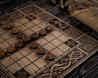 Brandubh Board Game, Irish Board Game, Tafl Board Game, Ancient Game, Strategy Game, Two Players Game, Game Lover Gift