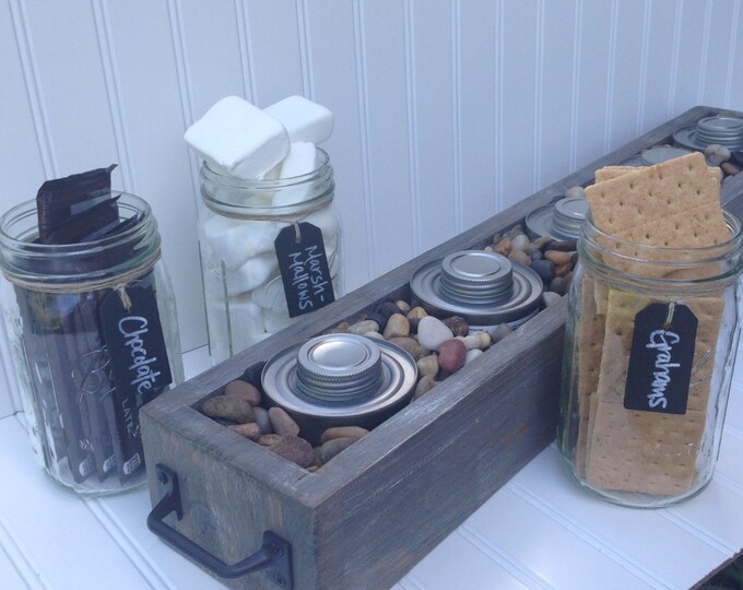 S'mores Bar Station, Tabletop S'mores, Mason Jar Wood Planter Box Etsy