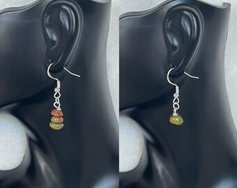 Hanging Unakite Earrings, Single Earrings, Stack Earrings