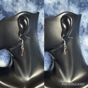 Hanging Smoky Quartz Earrings, Single Earrings, Stack Earrings, Crystal Earrings
