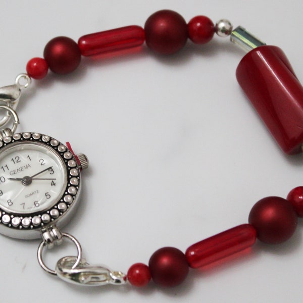 Fiesty Interchangeable Beaded Single Strand Bracelet Watch Band or Medical Alert Band