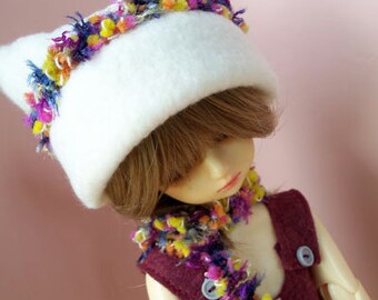 Winter White Hat and scarf set for Yo Sd