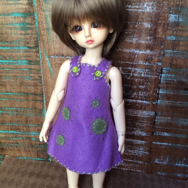 Purple felt dress for your Yo SD girl