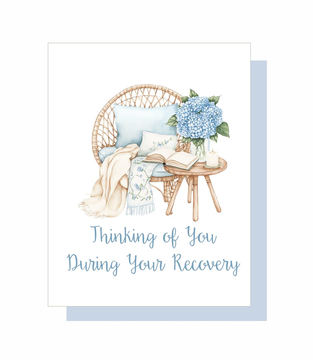 Thinking of You Card: Hydrangea Grandmillennial Note Card - Etsy