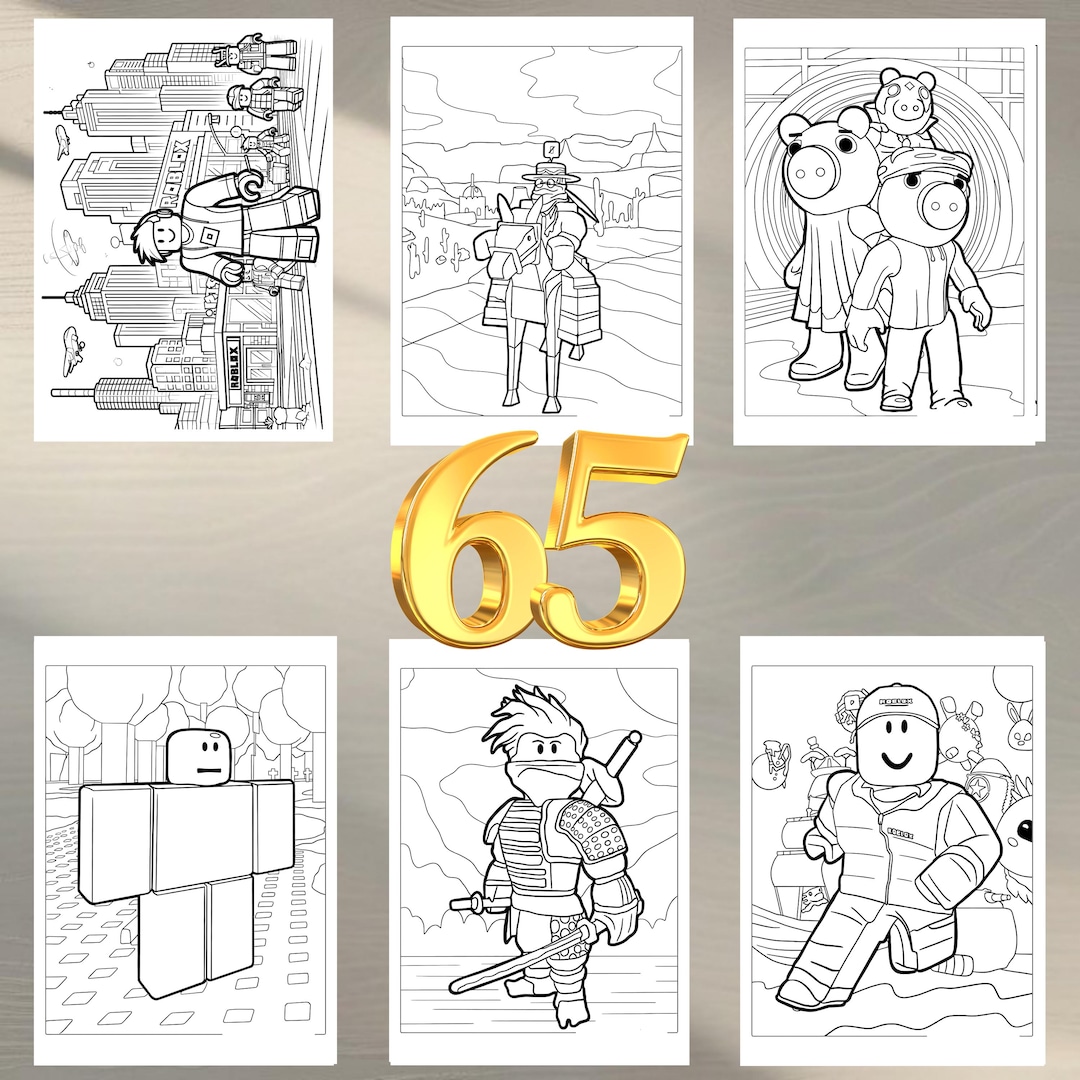 65 Pages Roblox Coloring Book | Digital Download | Coloring Pages for ...