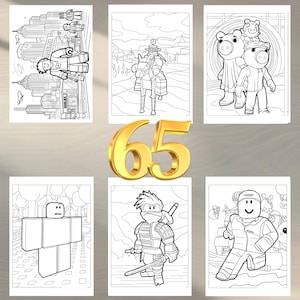 65 Pages Roblox Coloring Book | Digital Download | Coloring Pages for Kids | Fun Coloring Activity