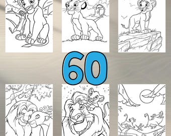 Lion King Coloring Book: 60 Fun Pages for Kids (Digital Download)