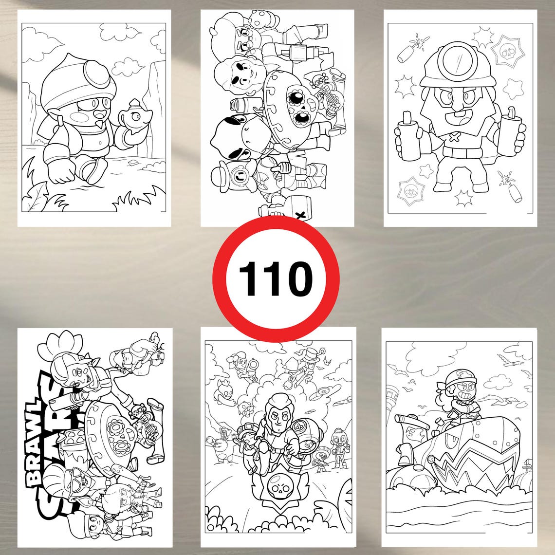 Brawl Stars Coloring Book: 110 Pages of Fun (digital Download) - Etsy