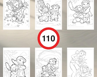 120 Pages Lilo and Stitch Coloring Book: Fun Activity (Digital Download)