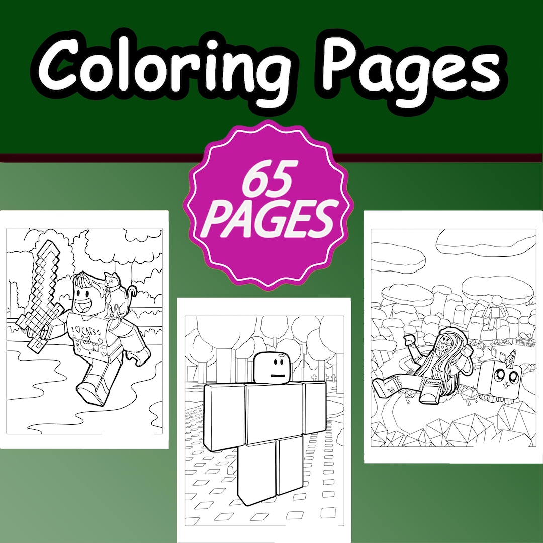 65 Pages | Roblox Coloring Book | Coloring Pages for Kids | Digital ...