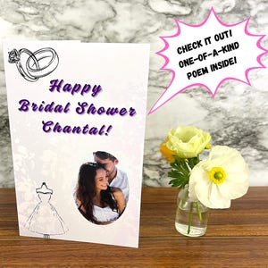 Presente de poesia personalizado, cartão de felicitações para chá de panela, celebração, escrita de amor original personalizada, poema rimado sob medida, lembrança para casal feliz