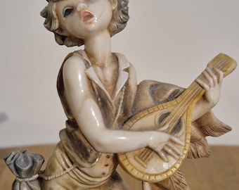 Vintage Fontanini Depose İtaly Serving Girl Figurine Genuine