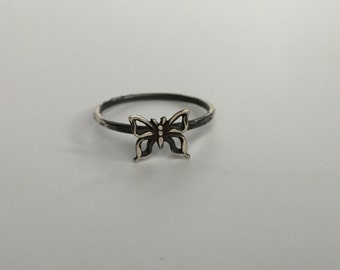 Butterfly Stacking Ring. Sterling silver stacker jewelry mix and match. Moth jewelry butterfly jewelry.