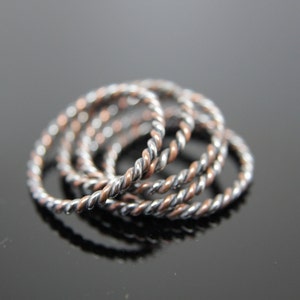 One Mixed Twist Band in Sterling Silver and Copper. Stacking Rings. image 3