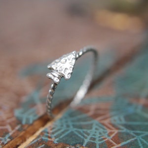 Arrowhead Stacking Ring. Sterling silver arrowhead ring. Aim straight arrow ring.