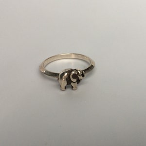 Elephant Stacking Ring. Sterling silver stacker jewelry mix and match. Good luck symbol jewelry.
