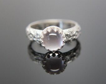 Daisy Chain Ring Sterling Silver. Feminine floral patterned boho wedding ring. Hippie wedding ring. Moonstone Amazonite Gemstone.