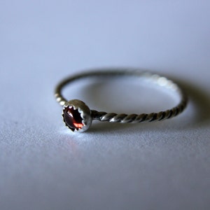 One Stackable Ring Mix and Match SINGLE Gemstones Sterling Silver band stacking ring