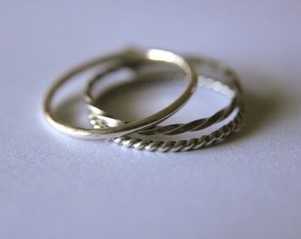 Single Band Stackable Rings Mix and Match Sterling Silver