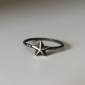 Nautical Star Stacking Ring. Sterling silver stacker jewelry mix and match. Superstar ring.