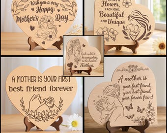 Mother's Day Plaque Laser Cut SVG Bundle: Mom Gift (Digital Download)